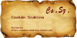 Csokán Szabina névjegykártya