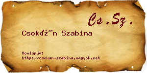 Csokán Szabina névjegykártya